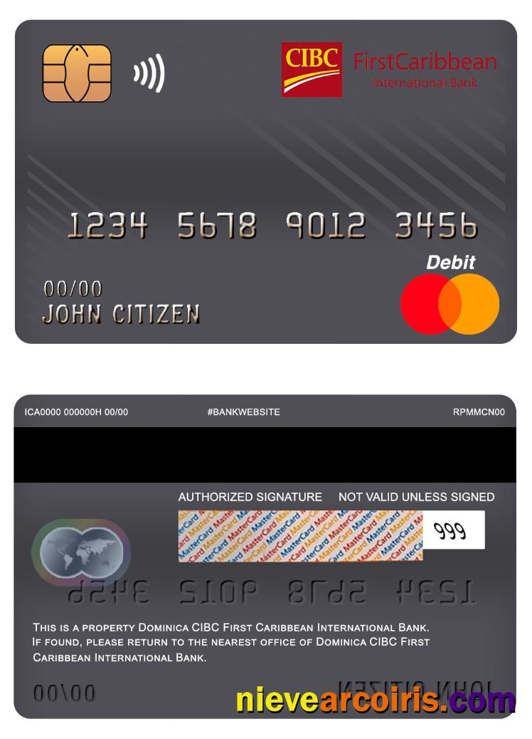 Dominica CIBC First Caribbean International bank master debit card